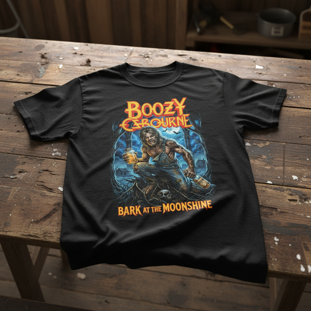 Boozy Osbourne Bark at the Moonshine T-Shirt