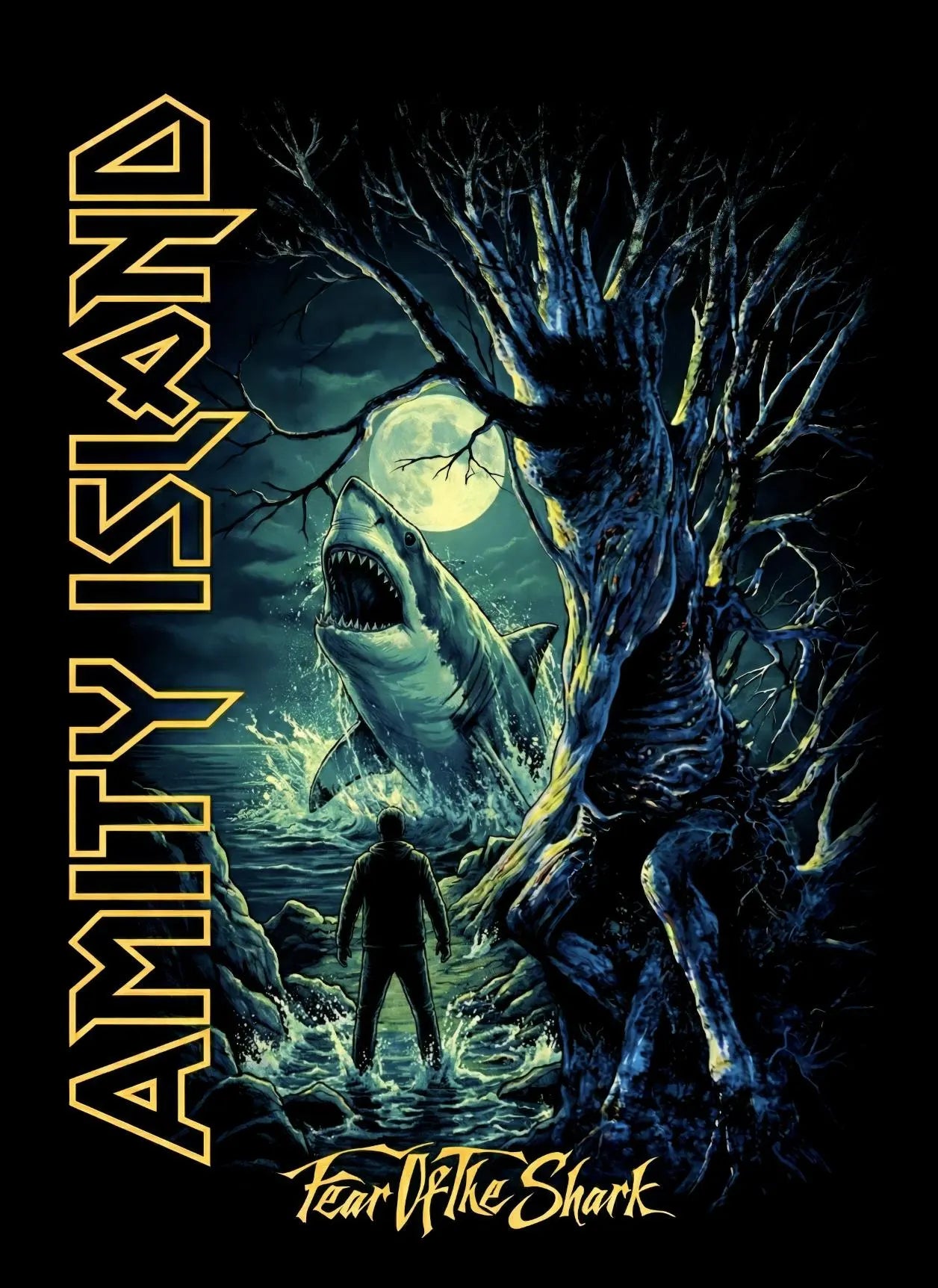 Amity Island Fear of the Shark T-Shirt — back